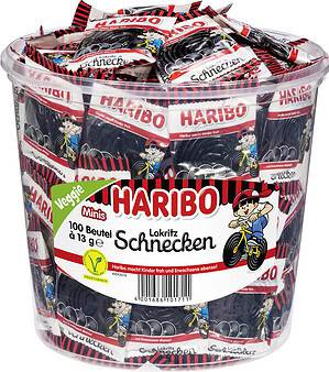 Haribo Lakritz Schnecken Mini 100 ST x 13 g (1,3 kg)