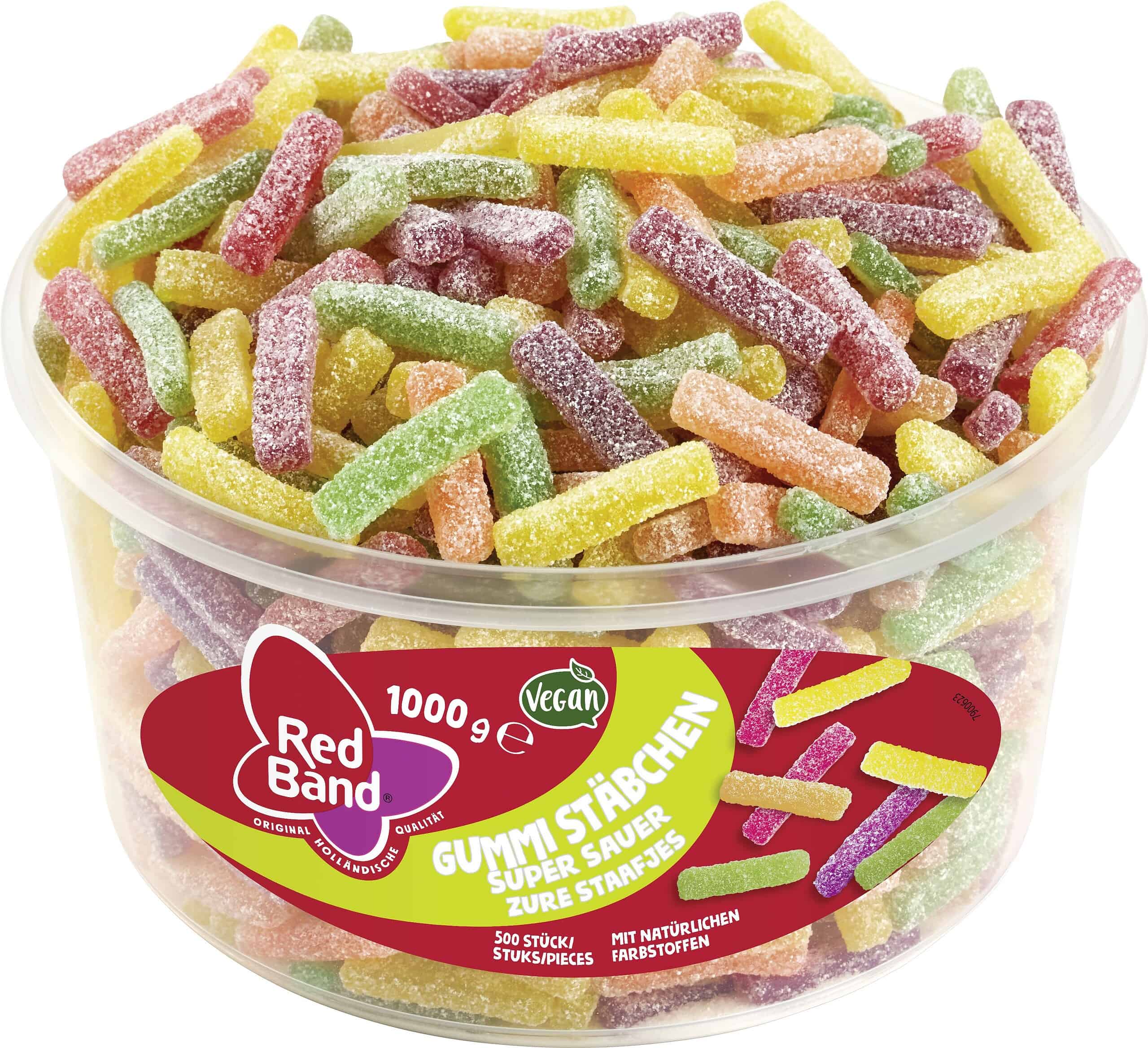 Red Band Gummi Stäbchen Sauer 1 kg (500 Stück)