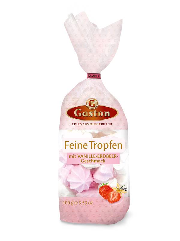 Gaston Feine Tropfen Baiser Vanille-Erdbeer 100g