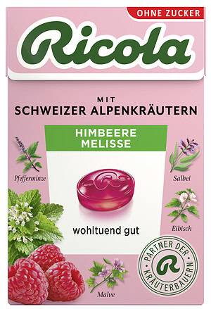 Ricola Himbeere Melisse ohne Zucker 50g