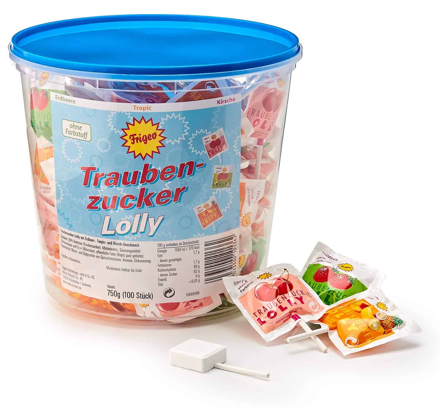 Frigeo Traubenzucker-Lolly 100 Stück 750g - pantry24