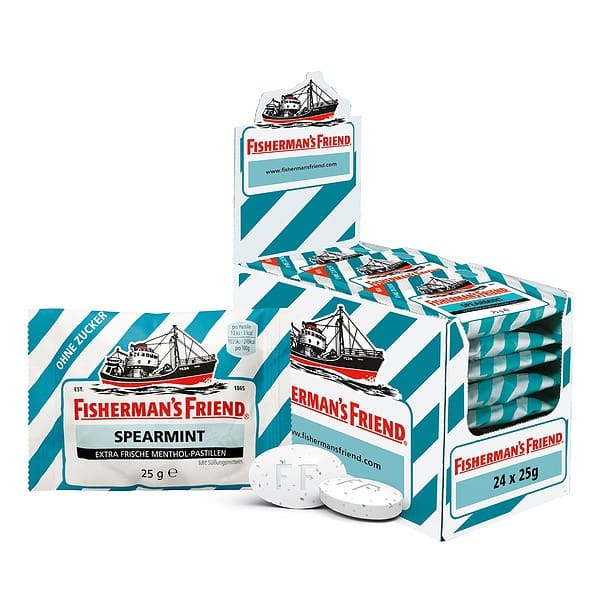 Fisherman's Friend Spearmint ohne Zucker 24 Beutel x 25g 600g