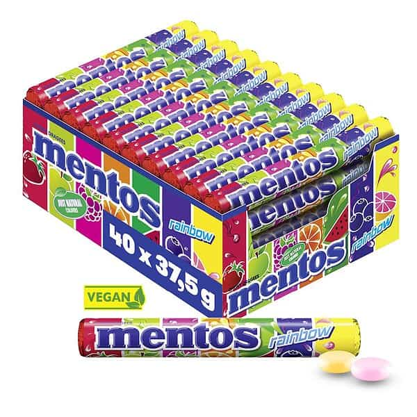Mentos Kaubonbons Rainbow 40 Rollen x38g 1,52kg