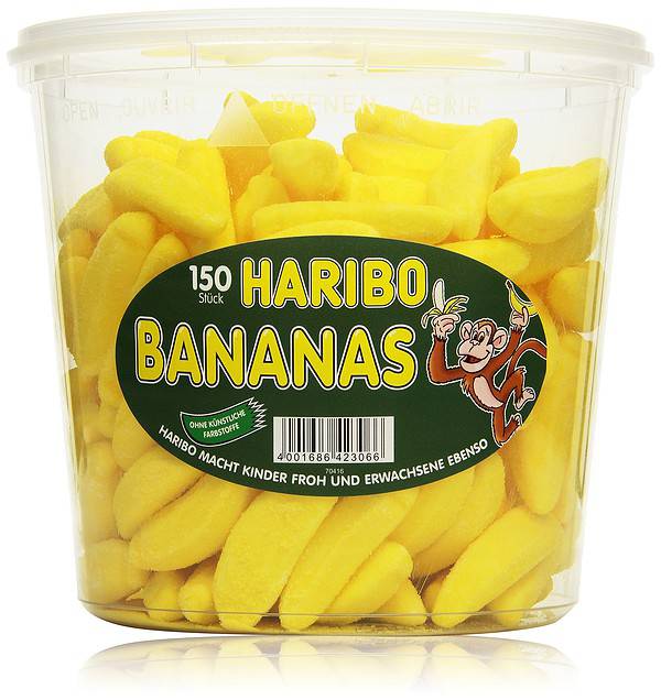 Haribo Bananas 150 Stück 1,05kg Dose