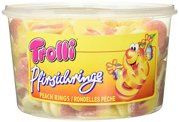 Trolli Pfirsichringe 150 Stück in Dose 1,2kg