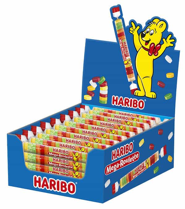 Haribo Mega Roulette Frucht 40 Stück x 45g (1,8 kg)