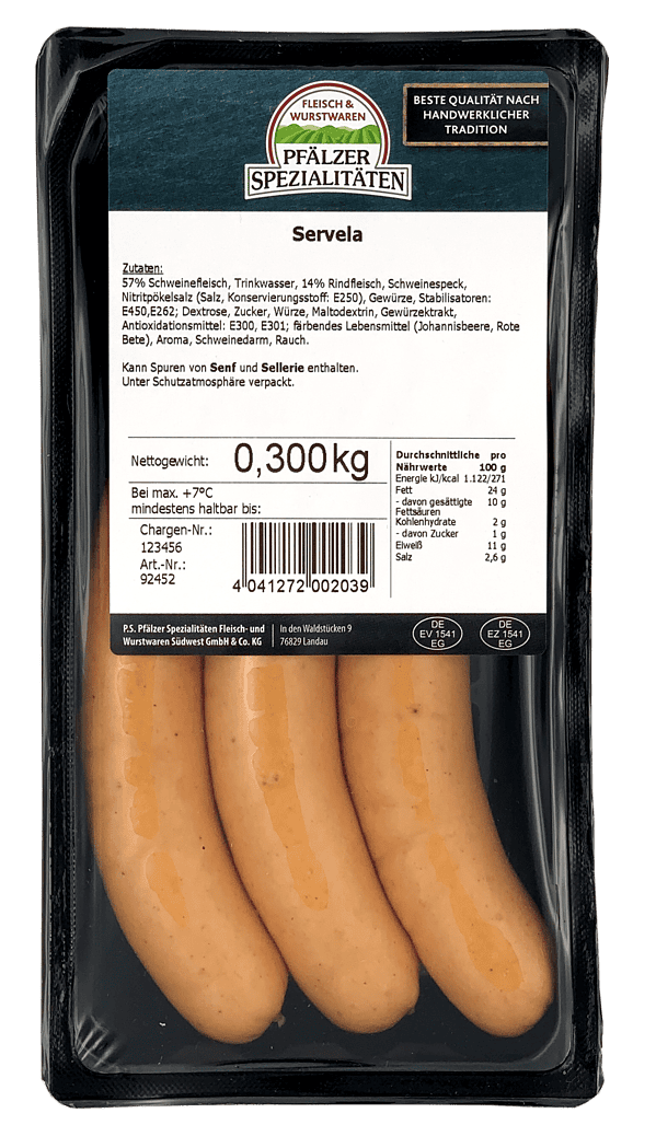 Pfälzer Spezialitäten Servela 3 x 100g