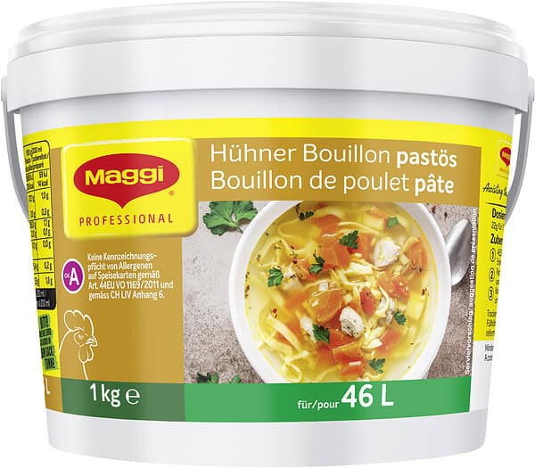 Maggi Hühnerbouillon Pastös  Profi-Qualität 1kg  ergibt 46l
