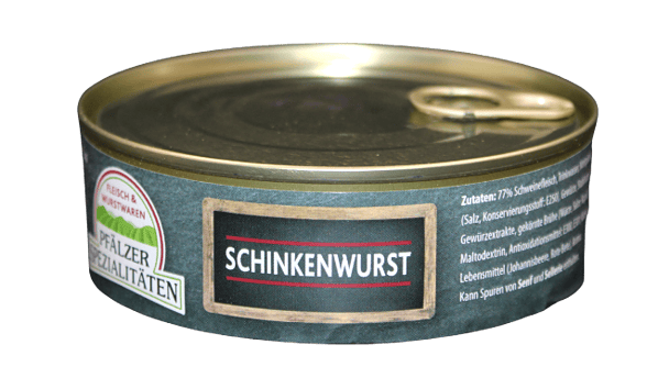 Pfälzer Spezialitäten Schinkenwurst fein Vollkonserve 200g Dose