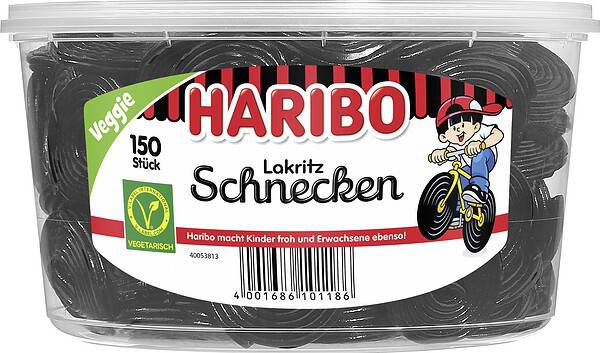 Haribo Lakritz Schnecken 1,5 kg Dose