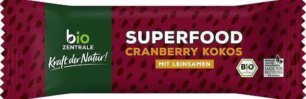Bio Zentrale Riegel Superfood Cranberry Kokos 40g
