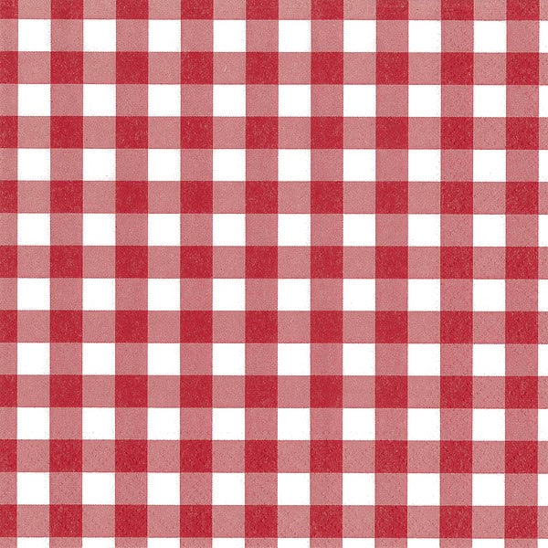 Papstar Servietten Rot „Vichy Karo“ 100 Stück, 3-lagig, 1/4-Falz, 33 x 33 cm