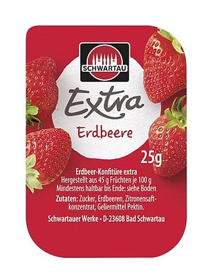 Schwartau Portionsschalen Erdbeere 100 x 25 g (2,5 kg )