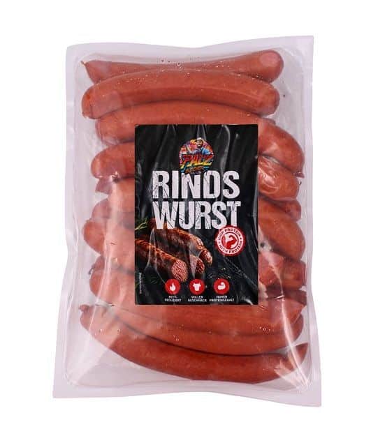 Pfälzer Spezialitäten Palz Butcher Rindswurst High Protein 14 x ca. 80 g – Bild 2