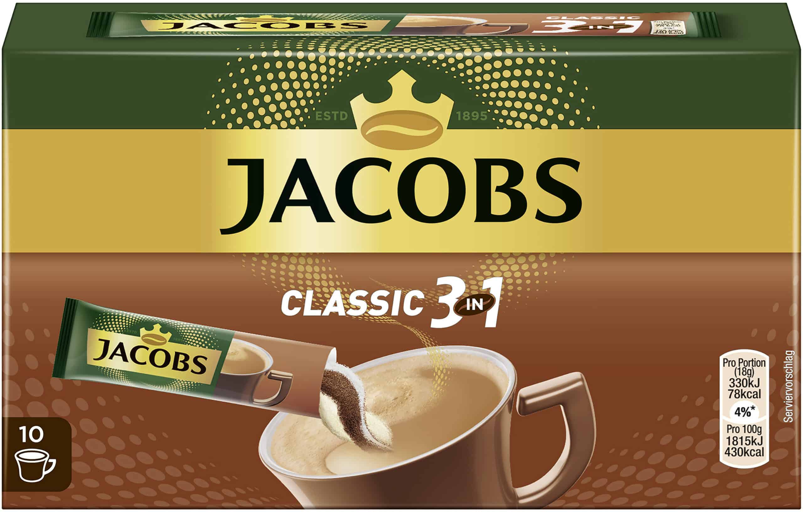 Jacobs Instant Classic 3in1 Sticks 10 x 18 g (180 g)