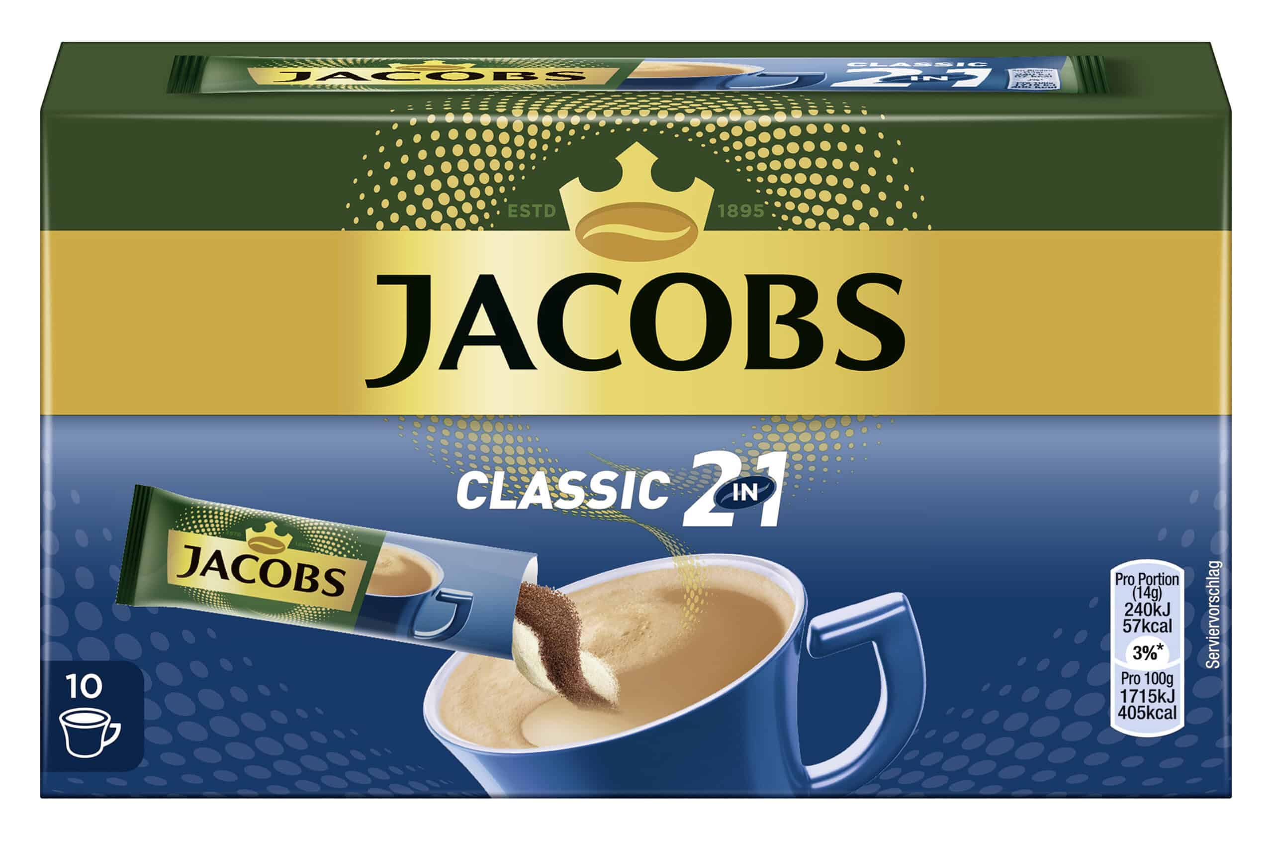 Jacobs Instant Classic 2in1 Sticks 10 x 14 g (140 g)
