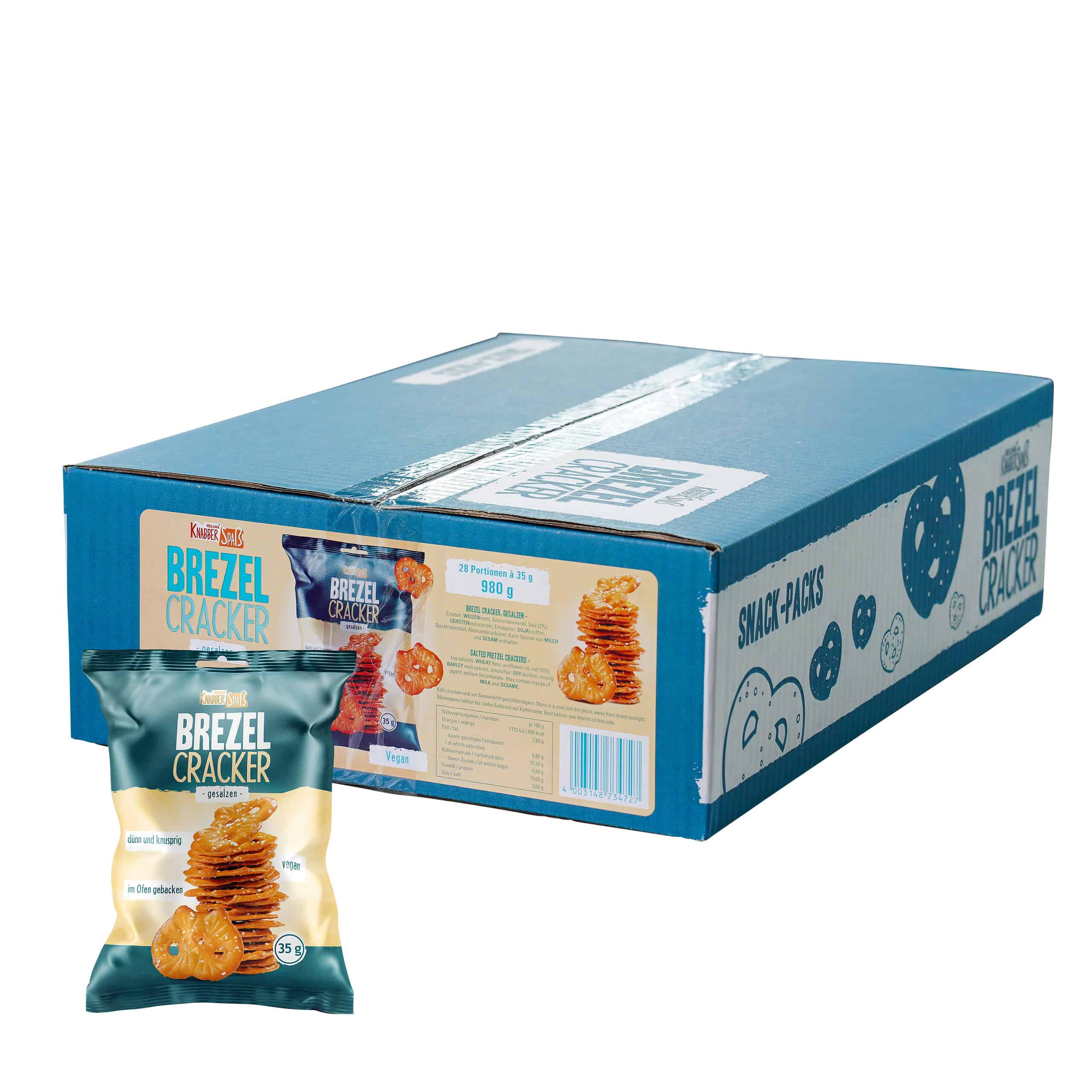 HELLMA Brezel Cracker gesalzen (28 × 35 g)