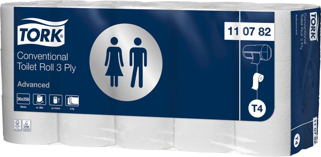 Tork Advanced extra weiches Toilettenpapier Kleinrolle T4 30 x 250 Blatt