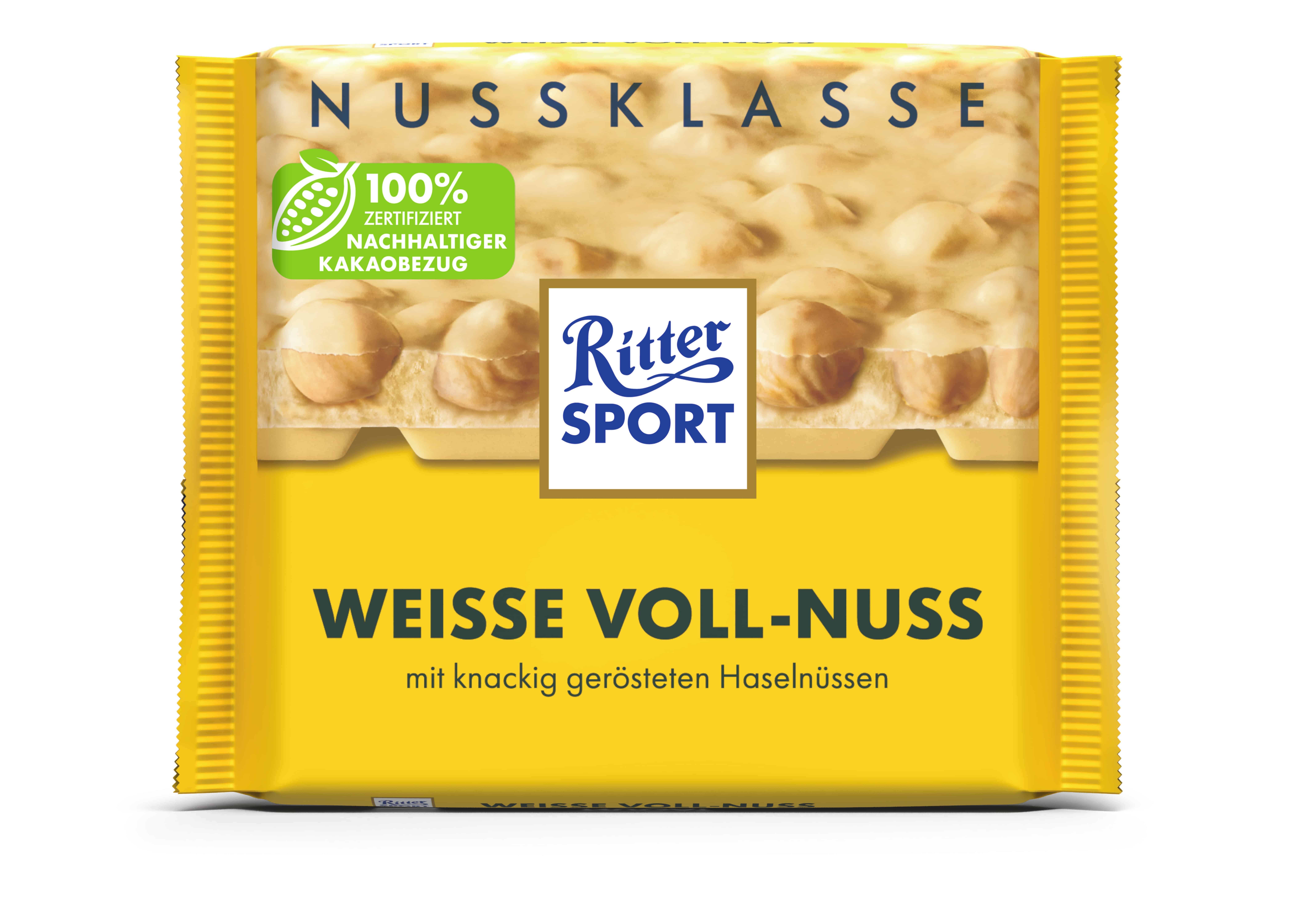 Ritter Sport Klasse Weiße Voll-Nuss Tafel (100 g)