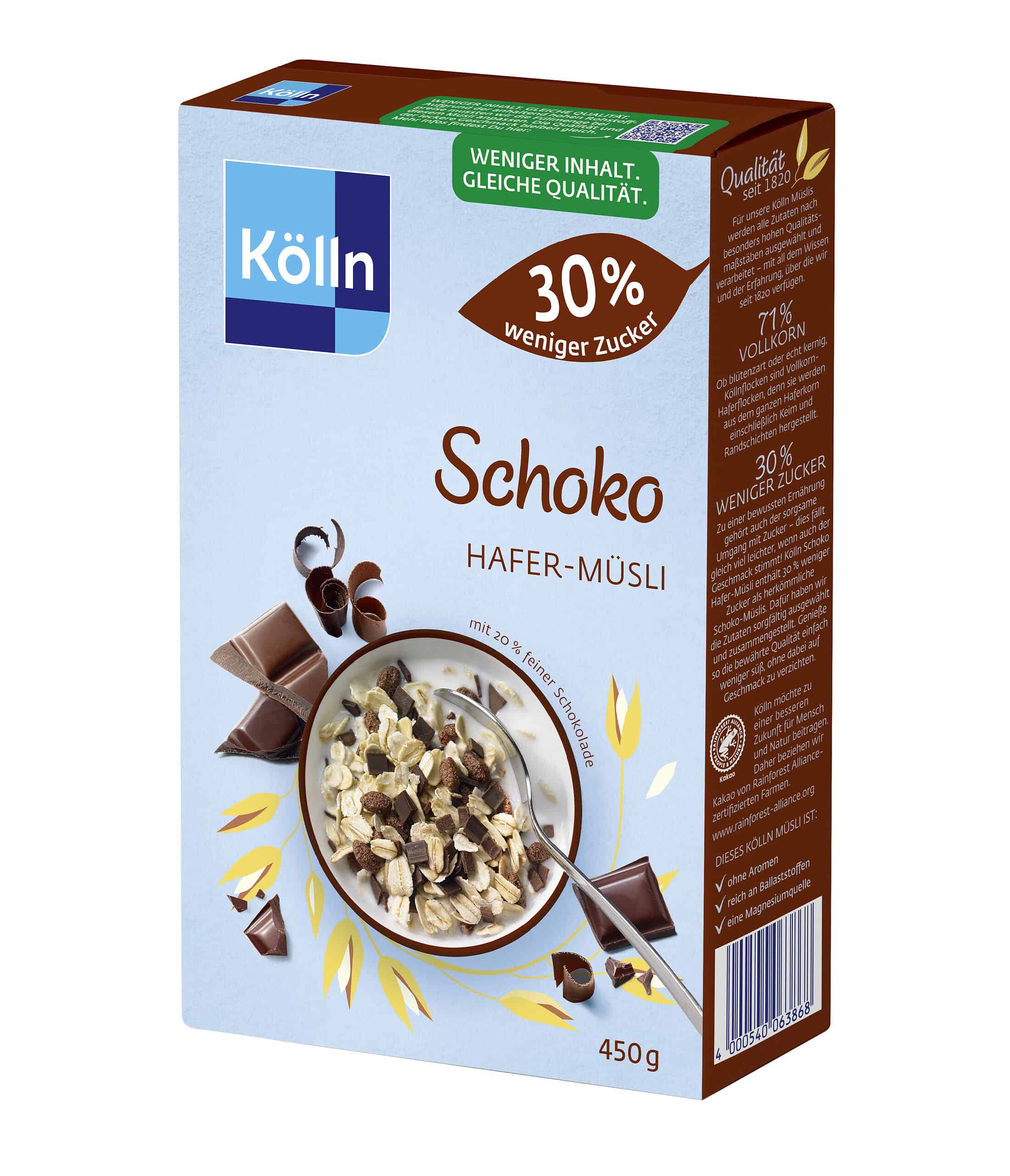 Kölln Schoko Hafer-Müsli 30 % weniger Zucker (450 g)