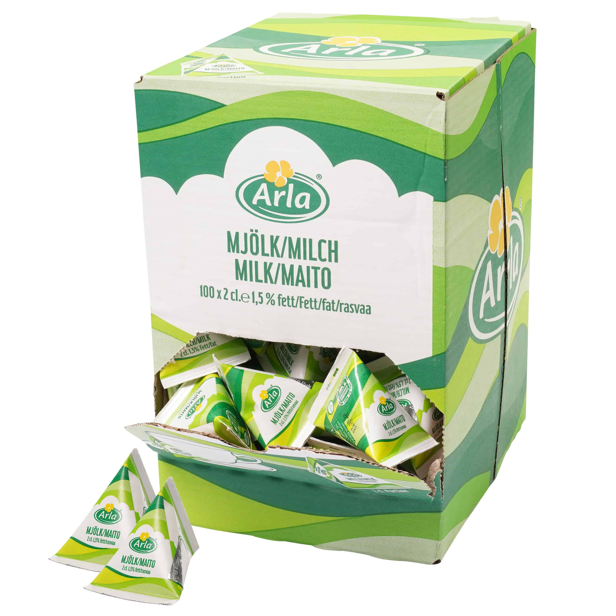 Arla Milch-Portionen 1,5 % Fett 100 × 20 ml (2 L )