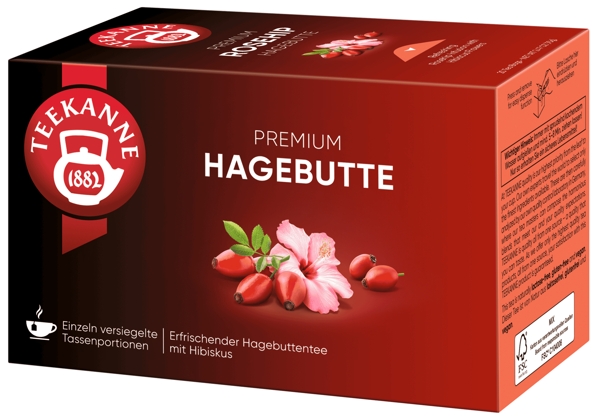 Teekanne Gastro Feinste Hagebutte (20 Teebeutel, 70 g)