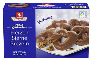 Weiss Herzen Sterne Brezeln Vollmilch 500 g