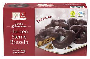 Weiss Herzen Sterne Brezeln Zartbitter 500 g