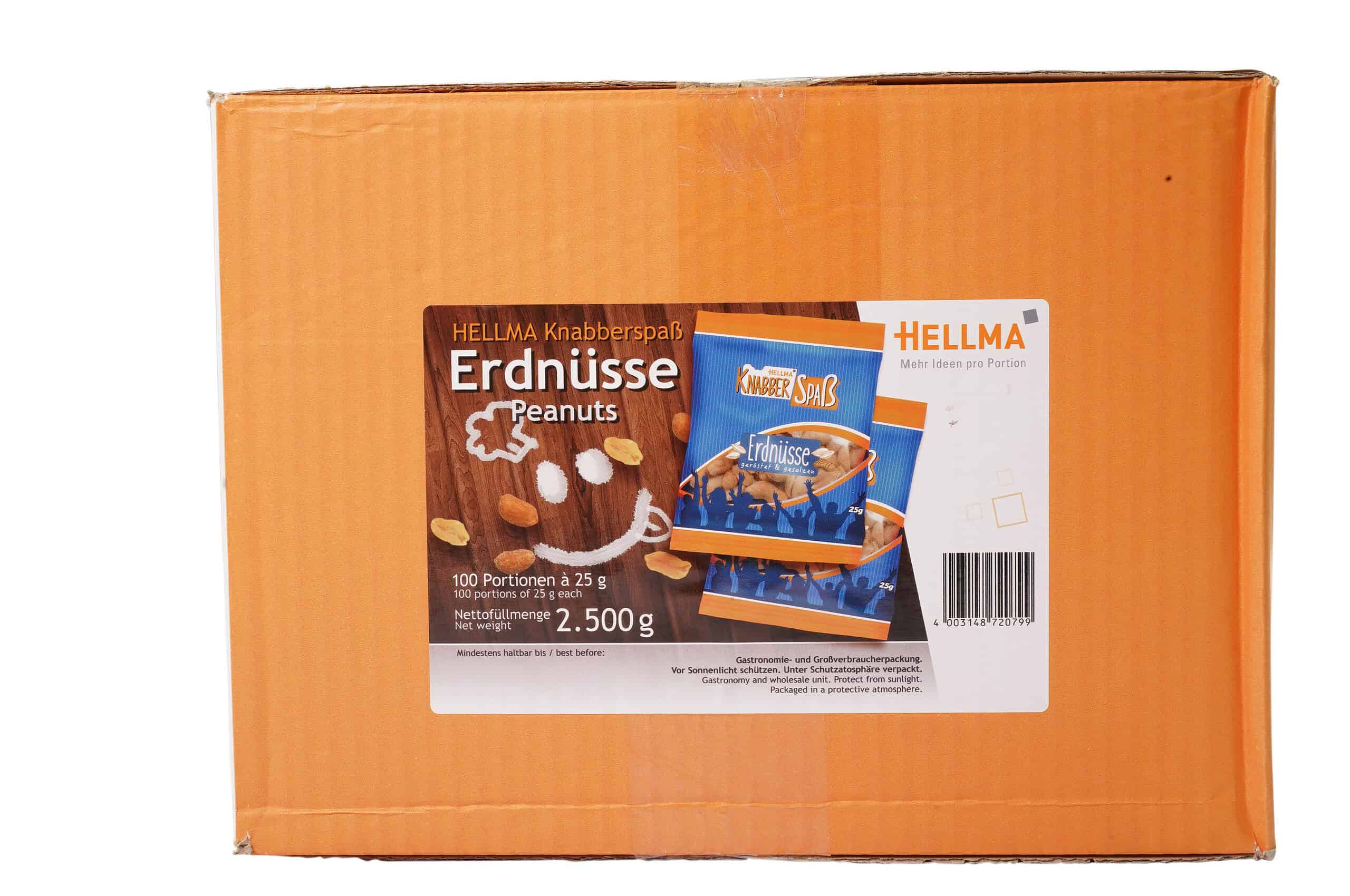 HELLMA Erdnüsse 100 × 25 g ( 2,5 kg)
